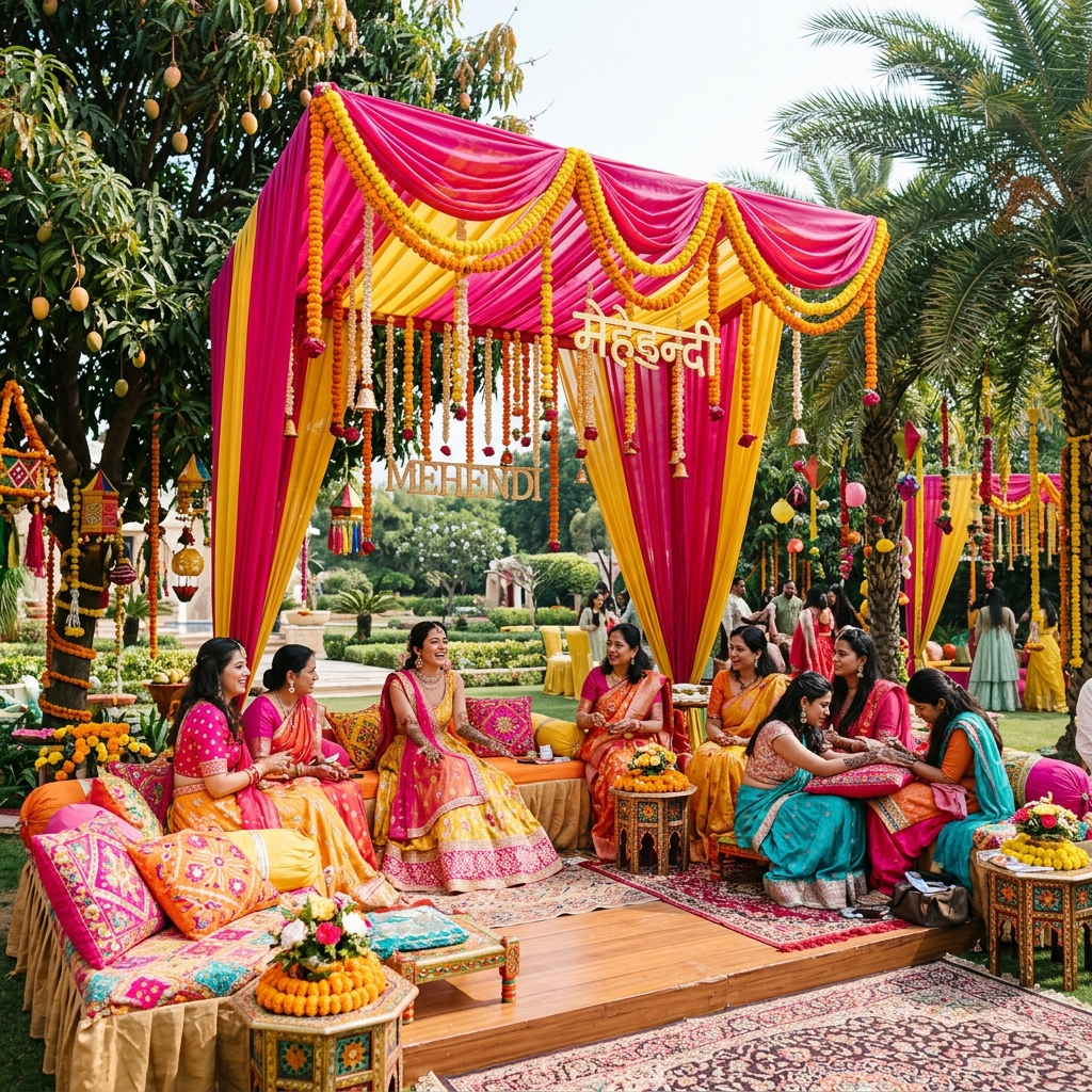 Henna ceremony color setups